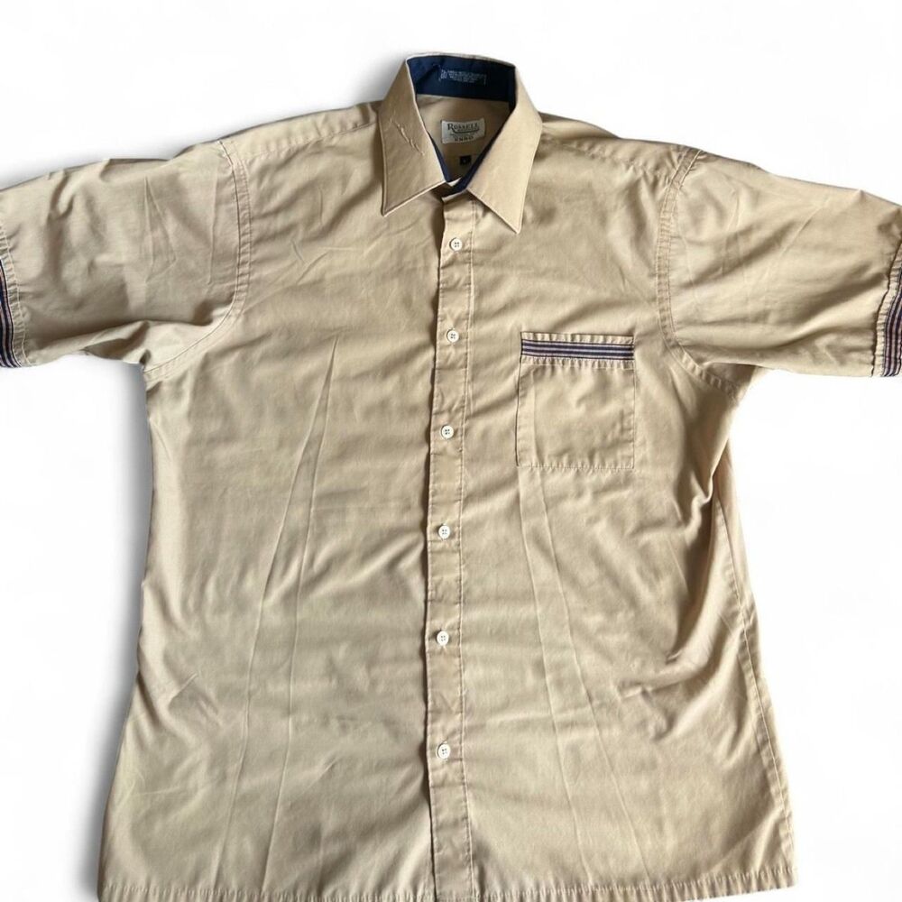 Enro Men's Tan and Cream Polo-shirts Large